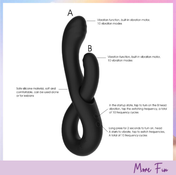 Winyi Judy 2-in-1 Double-Ended Dildo & Rabbit Vibrator (พร้อมส่ง) - Image 2