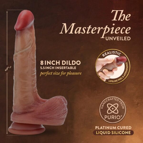 Renaissance By Blush® | DaVinci 8 Inch Realistic With Sliding Foreskin & Squeezable Balls (พร้อมส่ง) - Image 2