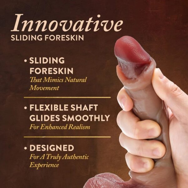Renaissance By Blush® | DaVinci 8 Inch Realistic With Sliding Foreskin & Squeezable Balls (พร้อมส่ง) - Image 3