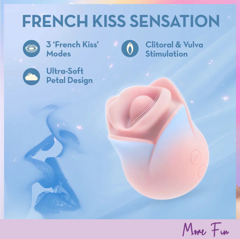 Blush Kissing Rose Floral Vibrator With ‘French Kiss’ (พร้อมส่ง) - Image 4
