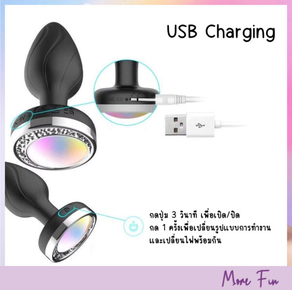 Anal Plug Vibrator&Lights With Remote Control (พร้อมส่ง) - Image 9