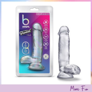 B Yours Diamond By Blush® | Gleam Realistic Clear 7-Inch Long Dildo With Balls (พร้อมส่ง)