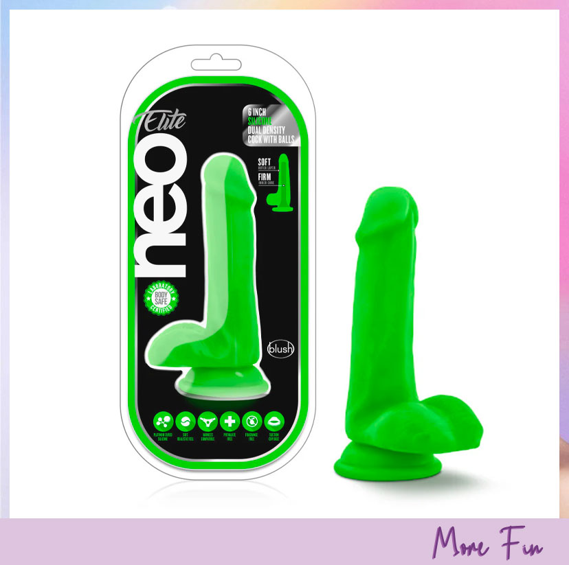 Blush Neo Elite 6.5" Realistic Silicone Dildo Green (พร้อมส่ง)